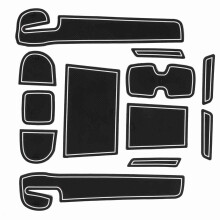 Set di tappetini per console centrale anteriore flessibile per Suzuki Swift - Nero e bianco - 12 pezzi