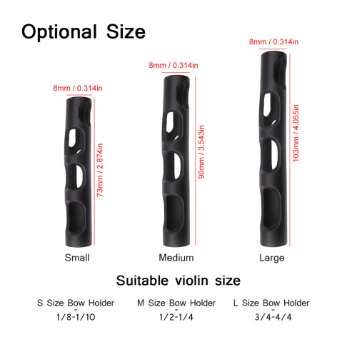 Impugnatura in silicone per arco di violino S/M/L - Nera 7g 1