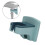 Supporto per asciugacapelli 8,5x9 cm Calibro 4,2 cm Blu chiaro 14