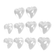5 piezas de bolas de plástico transparentes en forma de corazón rellenables para manualidades