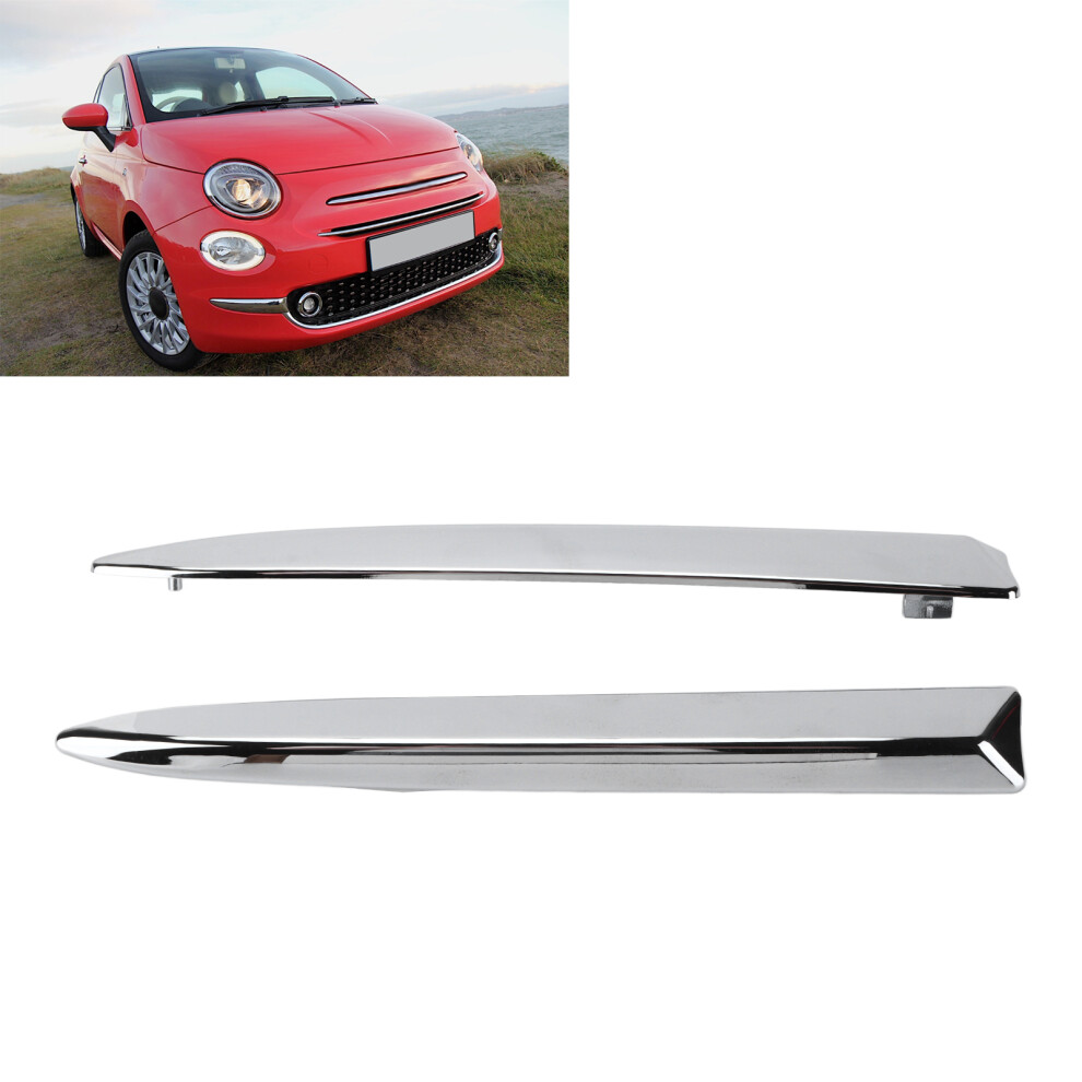 Car Front Bumper Upper Molding Chrome Trim 735455041 Replacement For Fiat 500 2007Â2015 8091322085303