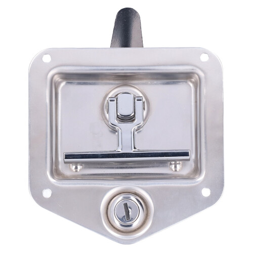 Pestillo de puerta de remolque T-Handle 2-Key cromado 102x93mm 2