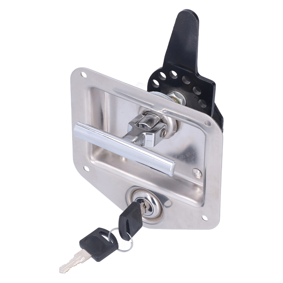 Trailer Door Latch T Handle With 2ÂKey Stainless Steel Chrome For Caravan Camper Tool Box 7631322087443
