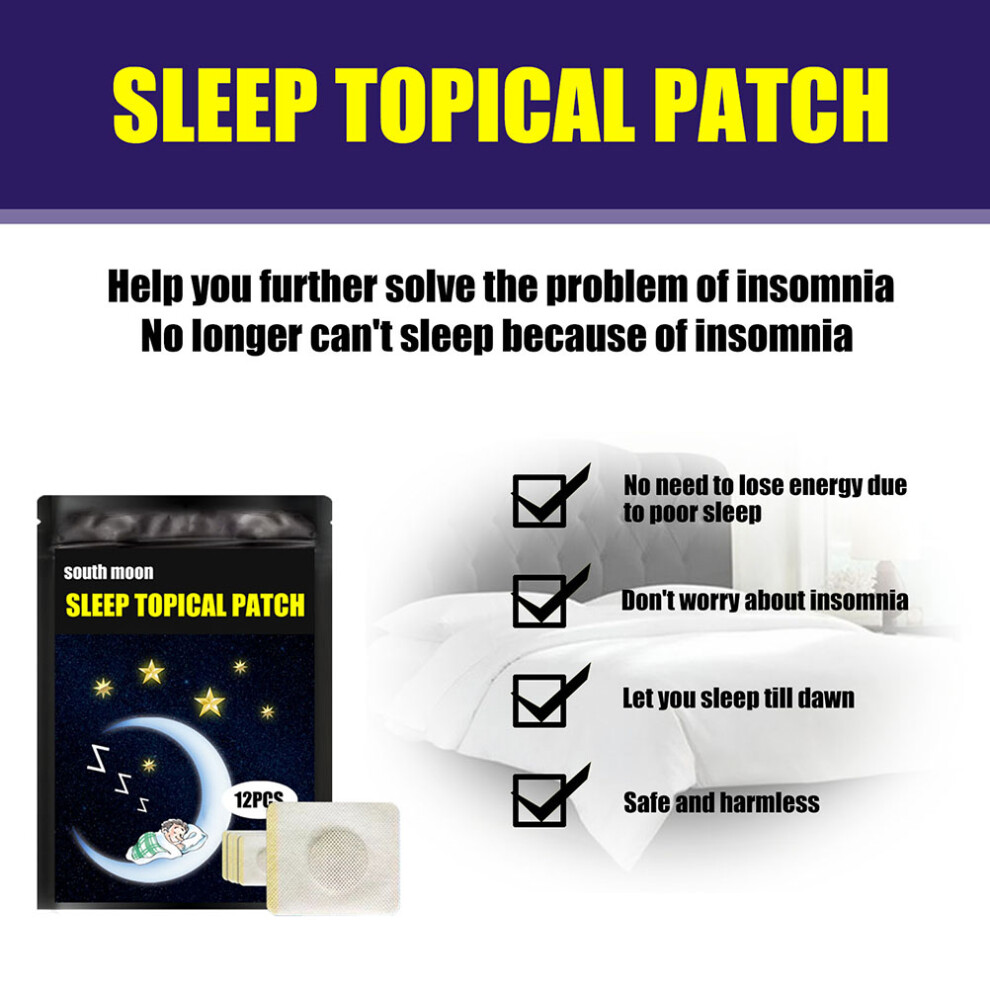 12pcs/bag Improve Sleep Patch Insomnia Stickers Anxiety and Stress Relieve Body Relax Sticker Paste