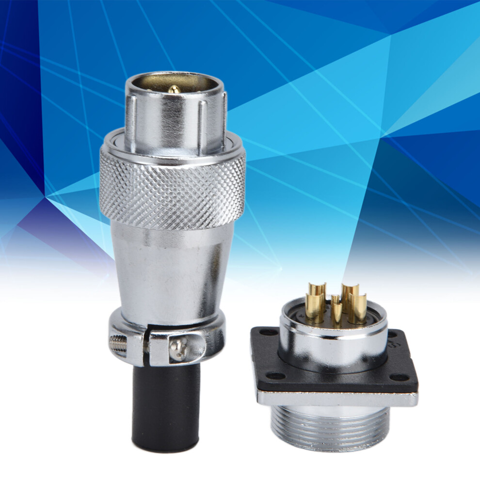 6 Pin Aviation Connector Zinc Alloy Waterproof Ws20 Aviation Plug And Socket Ac 500V 4051322086933