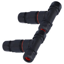 Résistant aux UV 2 pièces boîte de jonction en T à 3 voies connecteur de câble pour projecteurs d'extérieur