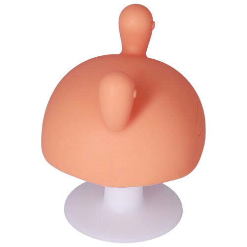 Anneau de dentition en silicone en forme de champignon 8 cm orange 1