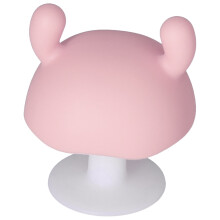 Anneau de dentition champignon - 8 cm silicone alimentaire rose