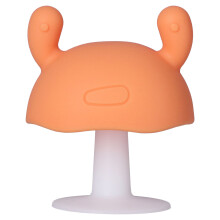 Baby Teething Toy Mushroom Shaped Food Grade Silicone Baby Teether for Infant Over 4 MonthsOrange