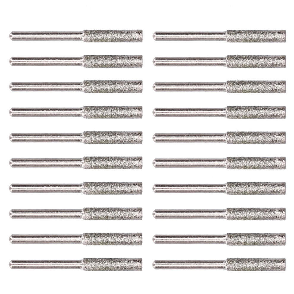20Pcs Chainsaw Sharpener Burr Grinding Head Rotating File Sharpening Tool Set Kitsilver 4Mm 7891322095804