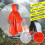 Imperméable multifonctionnel 80 g 100 cm  130 cm orange 8