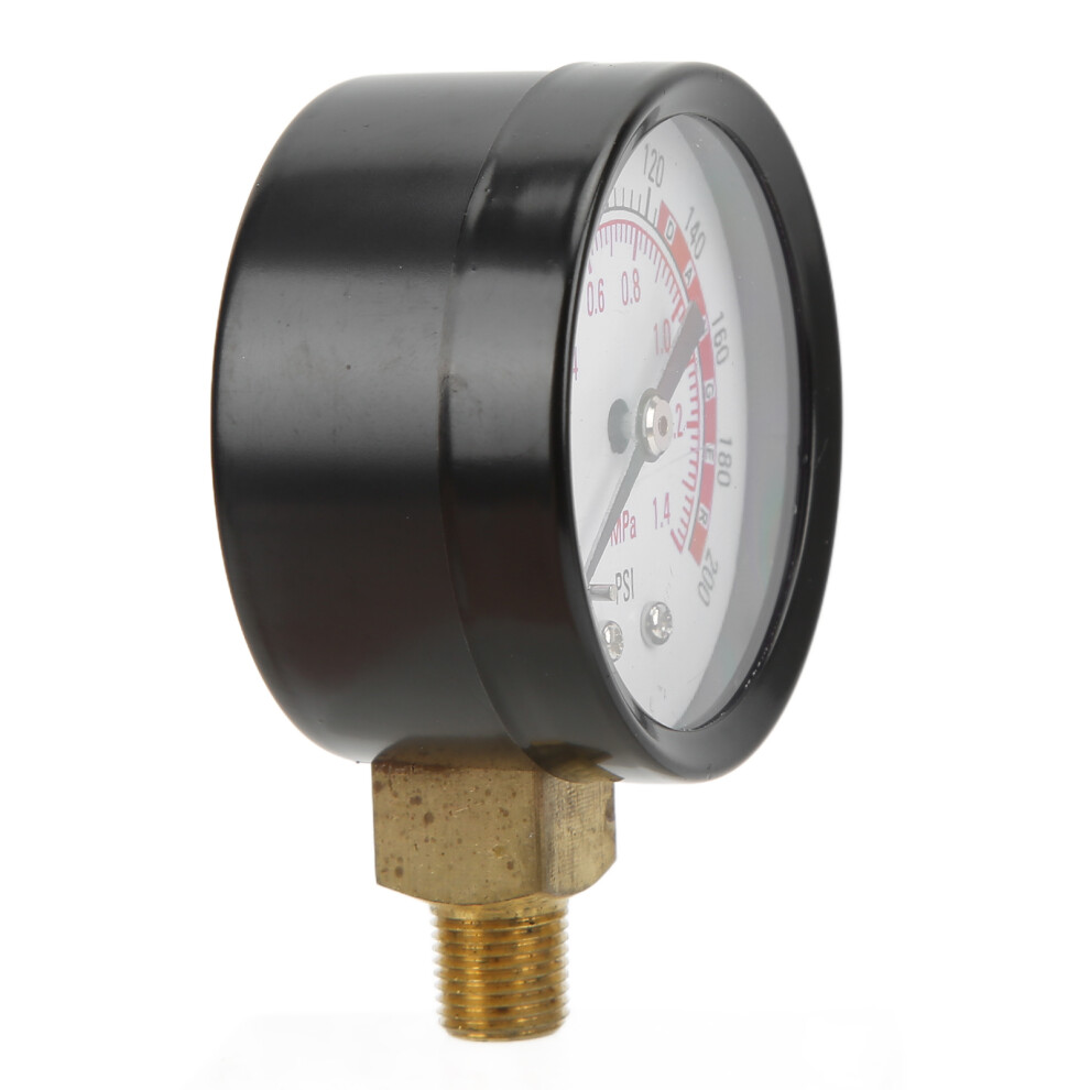 Y50 Radial Pressure Gauge Device With Circular Dial For Air Oil Water 1/8In Npt 0Â1.4Mpa 0Â200Psi 8701322096482