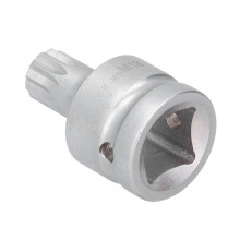 Bussole con attacco spline M18 per bit, 3/4 di pollice (20 mm), metallo argentato