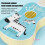 Ukulele di plastica blu, giocattolo per bambini, 4 corde, 3-8 anni 3