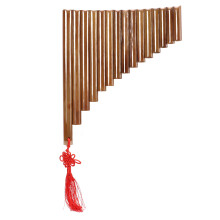 Flauto di Pan tono G 15 canne bambù e legno naturali