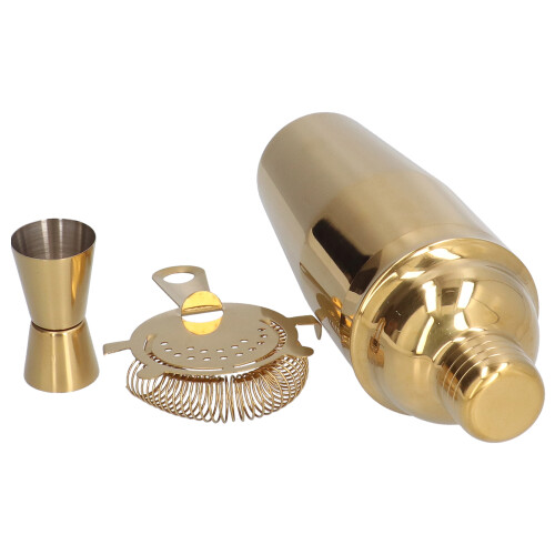 Ensemble doré 750 ml shaker de bar en acier inoxydable