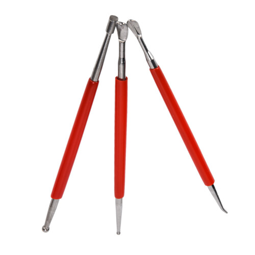 Ensemble de 3 stylos dotting - double pointe, acier et plastique