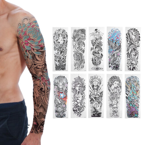 Tatuaggio realistico 10 pezzi/set 170x480mm Impermeabile