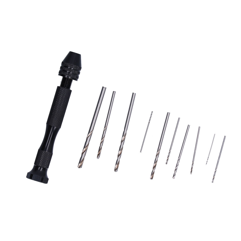 11Pcs Pin Vise Drill Bit Hss Aluminum Alloy Manual Mini Twist Drills Bits For Walnut 9351322102660