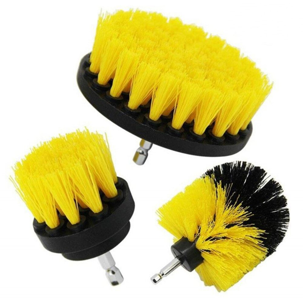 3pcs Of Set Drill Brush Cleaner Scrubbing Brushes For Surface Grout Tile Tub Auto Care Cleaning Tool
