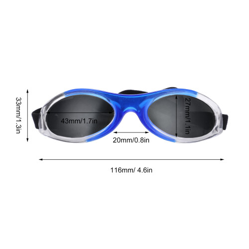 Lunettes de protection UV pour petit chien, bleu-gris PC 2