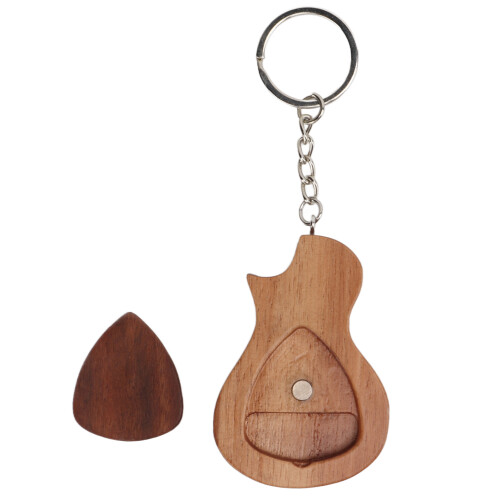 Jeu de médiators en bois massif naturel avec étui 1