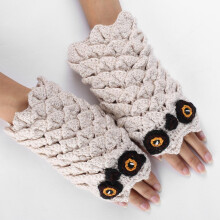 Guanti a mezzo dito lavorati a maglia in acrilico Unisex 19x11cm