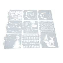 Set di stencil in PET da 9 pezzi, modello mandala, riutilizzabile