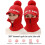 Ensemble bonnet et écharpe tricotés d'hiver taille unique rouge acrylique 3