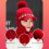 Ensemble bonnet et écharpe tricotés d'hiver taille unique rouge acrylique 7