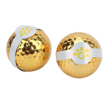 2 pièces Balle de golf plaquée or à ruban, diamètre 1,7 po