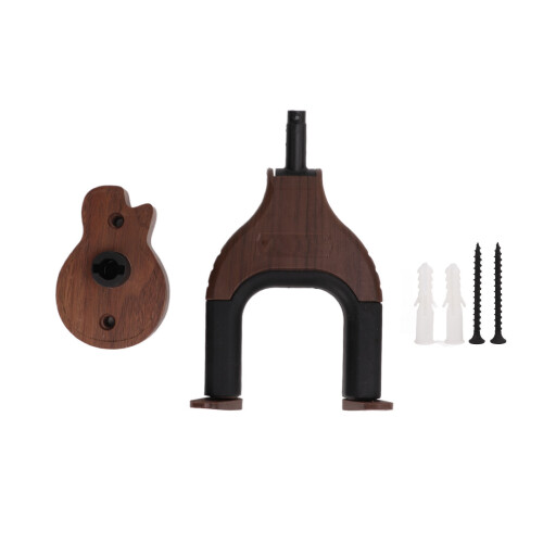 Supporto da parete per chitarra - rilascio automatico del blocco, noce 1