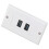 Plaque murale USB 3.0 à 2 ports, ABS, 70x115mm, charge 4
