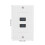 Plaque murale USB 3.0 à 2 ports, ABS, 70x115mm, charge 5