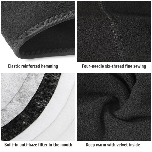 Cagoule Couvre-Visage Noire Taille Unique Polaire