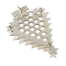 Calendario dell'Avvento 24 Supporto per albero di Natale in legno 42x58cm