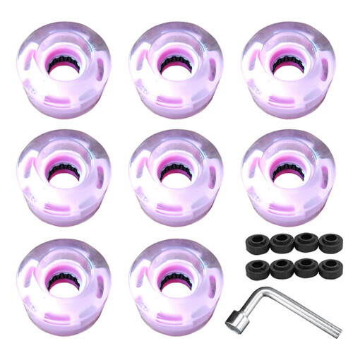 Ensemble de roues LED de 8 pièces, 58x32 mm, PU 78A, bleu/blanc/rose 2
