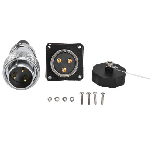 Connettore Aviation AC 500 V 25 A Φ2.5 x 3, Argento 1