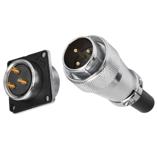 Connettore Aviation AC 500 V 25 A Φ2.5 x 3, Argento 2