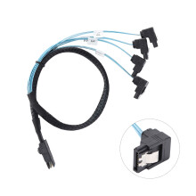 Câble Mini SAS 36 broches 0,5 m bleu/noir 12 Gbps vers 4 SATA