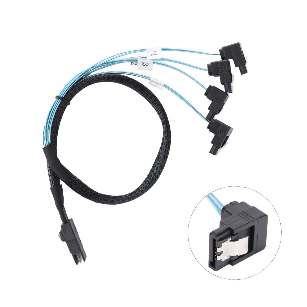 Mini Sas 36Pin Cable Plastic Durable 12Gbps High Speed Stable Performance Mini Sas To 4 Sata Cable 4691322110780