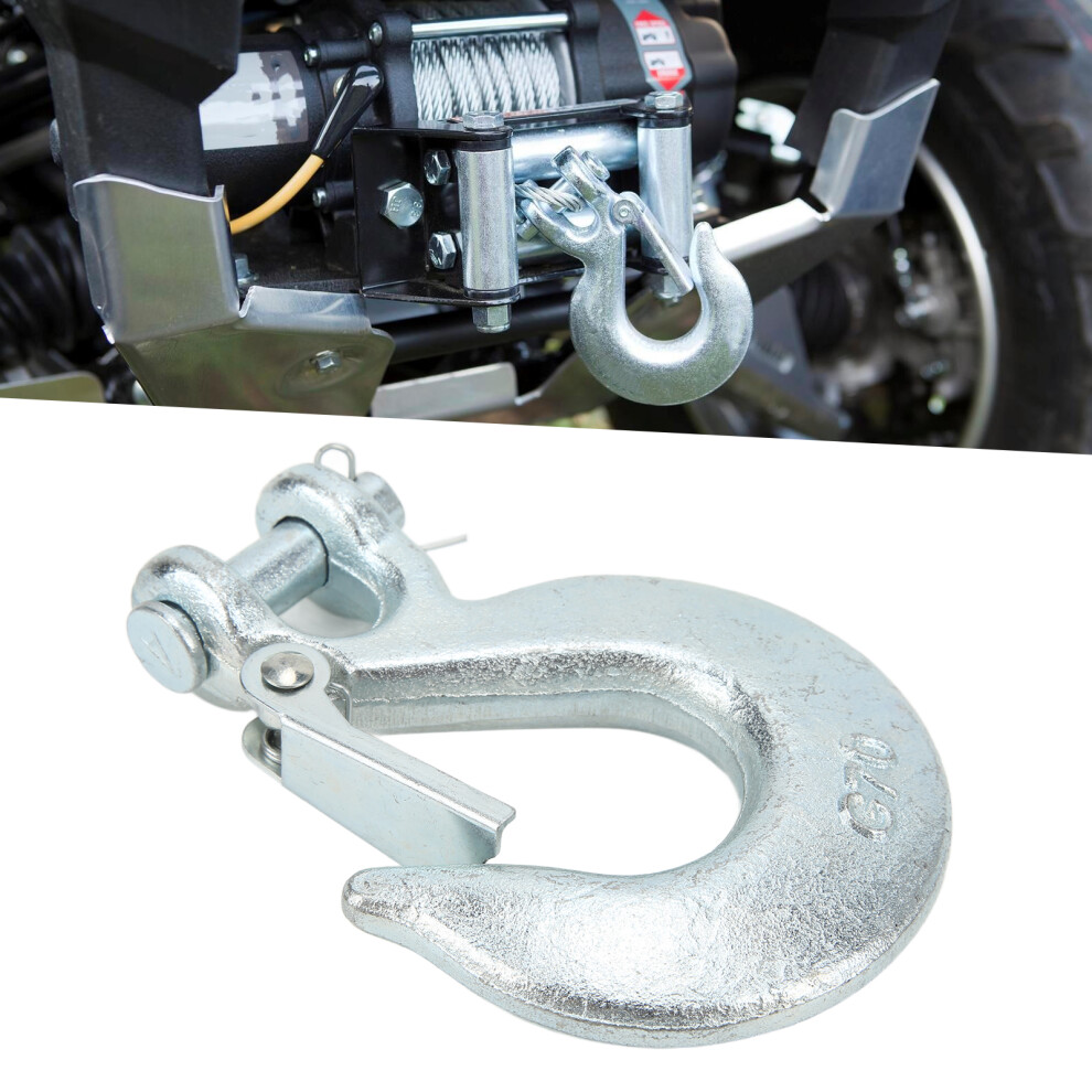 3/8In Winch Trailer Clevis Hooks 1In Wide Gap Opening 18000Lbs Load With Safety Latch 8421322110932