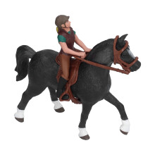 Figurine de cheval jouet pour enfants modèle de ferme vert cavalier rodéo cadeau