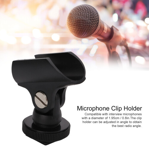 Supporto clip per microfono in plastica da 1,95 cm con slitta a caldo e vite da 1/4 di pollice 2