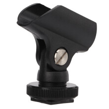 Supporto clip per microfono in plastica da 1,95 cm con slitta a caldo e vite da 1/4 di pollice