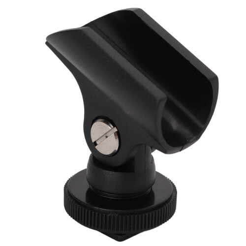 Supporto clip per microfono in plastica da 1,95 cm con slitta a caldo e vite da 1/4 di pollice 1