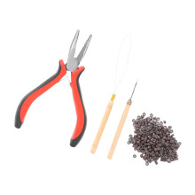 Kit d’extensions capillaires – pince n3, anneaux de 4,5 mm – 500 pièces noires