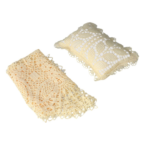 Set coperta fotografica e cuscino beige per neonati 25/17cm 55cm 1