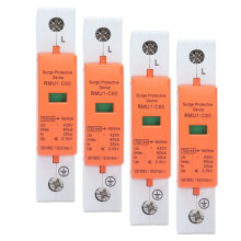 4Pcs 1P Surge Protective Device DIN Rail Mounting SPD House Arrester Protector AC 420V RMU1‑C60Imax:60kA
