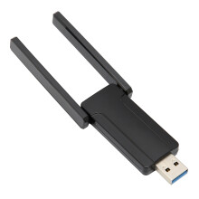 Adattatore wireless USB 3.0, ricevitore WiFi a doppia frequenza 2,4 GHz/5 GHz con due antenne
